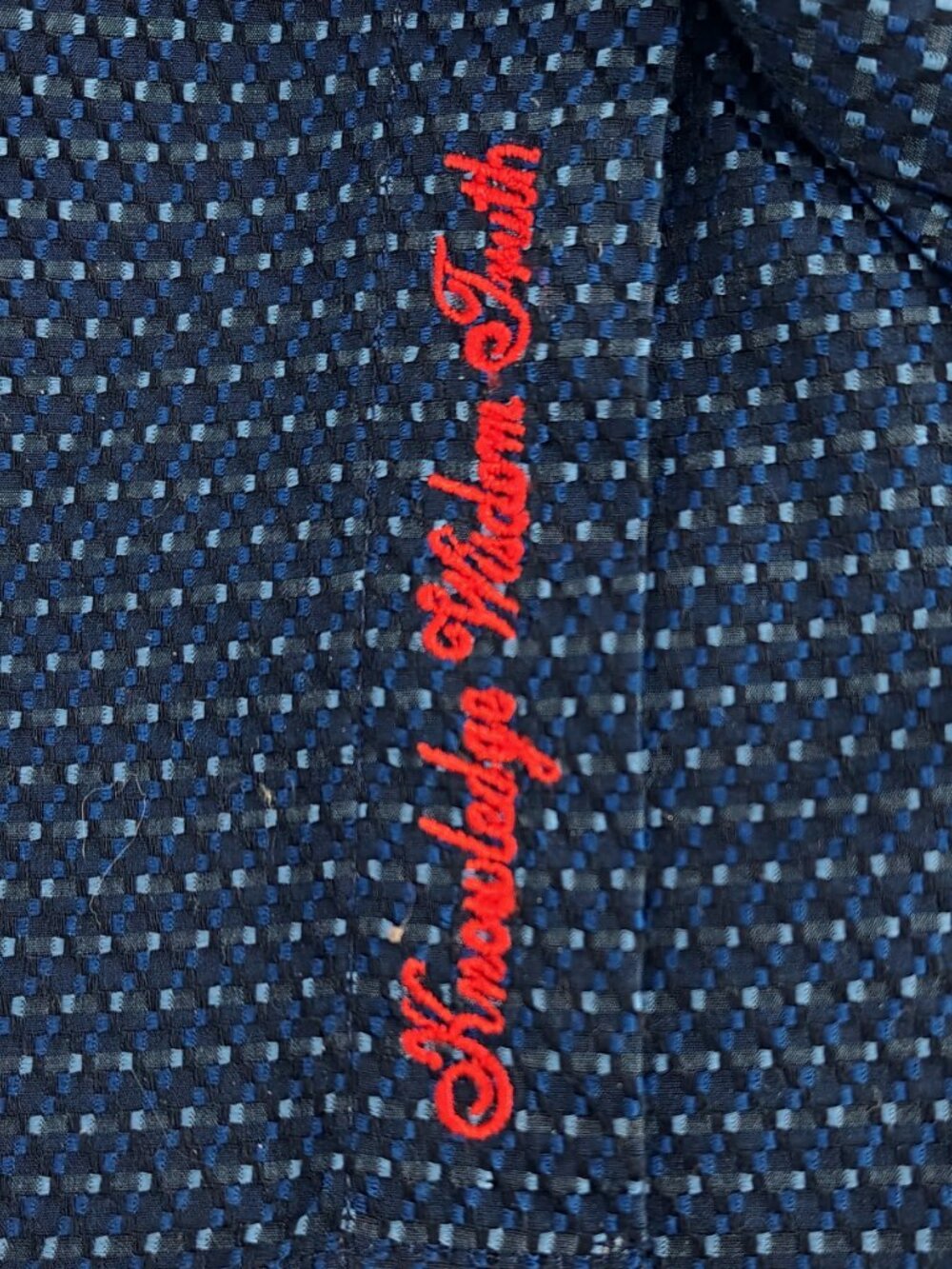 Robert Graham Mens Button Up Shirt Navy Blue Geometric Print Flip Cuffs Size XL - Picture 7 of 11